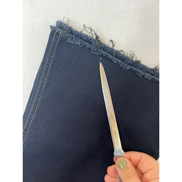 Rag & Bone 10 In Crop Flare DUNE Dark Wash Raw Hem Clean Girl sz 28 Made in USA - Picture 12 of 12